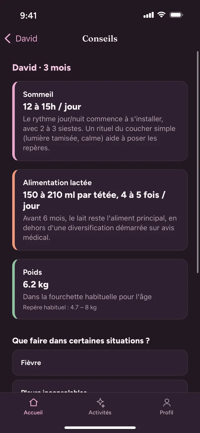 Conseils en mode sombre