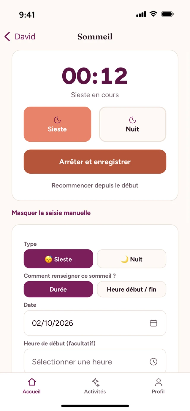 Chronomètre de sommeil