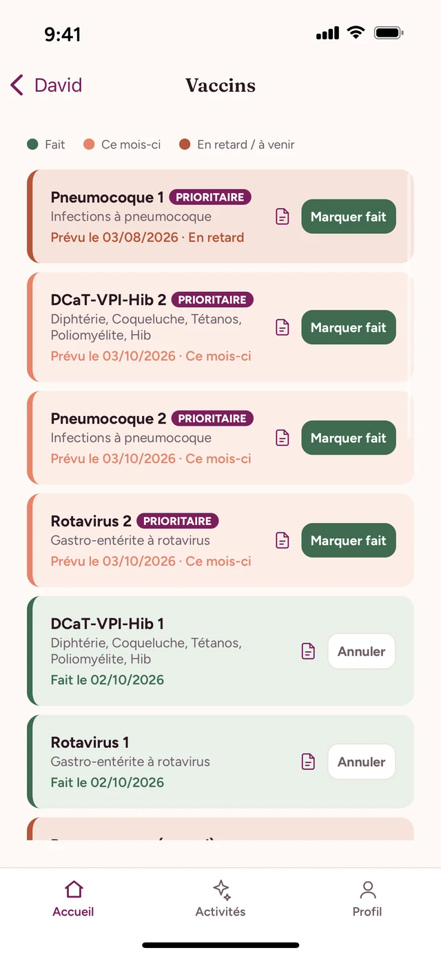 Calendrier vaccinal